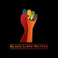 Black Lives Matter logo, logotype BLM icons vector Illustration. African Americans against racism, stronger together, stop