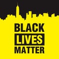 Black lives matter modern logo, banner, design concept, sign, with black text on a flat black background.