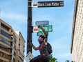 Black lives matter Plaza protest Royalty Free Stock Photo