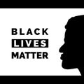 Black Lives Matter. Poster with black face silhouette. Humanity social issue. Vector