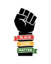 Black Lives Matter Poster illustration design. Raised fist Royalty Free Stock Photo