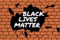 Black Lives Matter poster to stop racism, to support society protest demonstration againg police lawlessness, violence