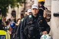 Black Lives Matter protest during lockdown coronavirus pandemic. Police Medics on duty