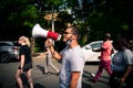 Black Lives Matter protesters in front of New York Governor's Mansion Royalty Free Stock Photo