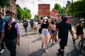 Black Lives Matter protesters in front of New York Governor's Mansion Royalty Free Stock Photo