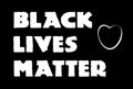 Black lives matter slogan. Typography Lettering with heart Design for Poster, T-shirt. Black people social movement quote