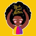 Black lives matter sticker with cute black girl