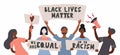 Black Lives Matter. Black Lives Matter. Template for background, banner, poster. People protesting for their rights. poster with