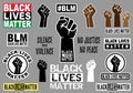 Black lives matter, vector graphic design elements