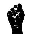 Black Lives Matter. Vector Illustration with strong black fist silhouette isolated on white background. Protest against racism and