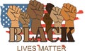 Black Lives Matter. Vector typography design of concept all lives matter