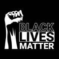 Black lives matter vector typography wirh fist hand illustration