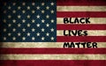 Black lives matter words on american flag as background Royalty Free Stock Photo