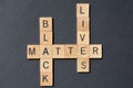 Black Lives Matter, crossword on black Royalty Free Stock Photo