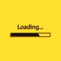 Black Loading icon isolated on yellow background. Progress bar icon. Long shadow style. Vector