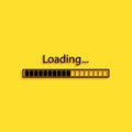 Black Loading icon isolated on yellow background. Progress bar icon. Long shadow style. Vector Royalty Free Stock Photo