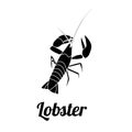 Black Lobster icon, vector illustration