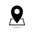 Black Location icon, GPS location Map pointer icon or logo