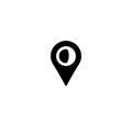 Black location icon. GPS pointer. Map pin. Navigator guide. Vector line Royalty Free Stock Photo