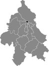 Location map of the Stari Grad municipality of Belgrade, Serbia