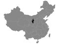 Location Map of Ningxia Hui Autonomous Region