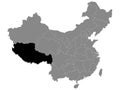 Location Map of Tibet Autonomous Region