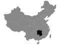 Location Map of Hunan Province