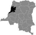 Location map of the Ãâ°quateur province of DR Congo Royalty Free Stock Photo