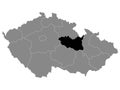 Location Map of Pardubice Region Royalty Free Stock Photo