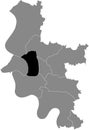 Location map of the Stadtbezirk 1 district of DÃÂ¼sseldorf, Germany