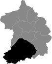 Location map of the Stadtbezirk IX Werden-Kettwig-Bredeney district of Essen, Germany