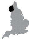 Location Map of Cumbria Ceremonial County Lieutenancy Area