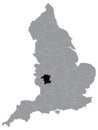 Location Map of Worcestershire Ceremonial County Lieutenancy Area