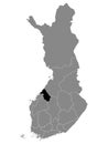 Location Map of Region Keski-Pohjanmaa Royalty Free Stock Photo