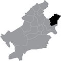 Location map of the Bergen-Enkheim district ortsbezirk of Frankfurt am Main, Germany Royalty Free Stock Photo