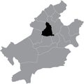 Location map of the Mitte-Nord district ortsbezirk of Frankfurt am Main, Germany