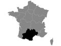 Location Map of Region Occitanie