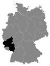 Location Map of Rheinland-Pfalz Federal State