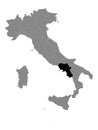 Location Map of Campania Region