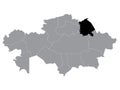 Location Map of Pavlodar Region