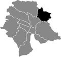 Location map of the Kreis 12 Schwamendingen District of Zurich, Switzerland