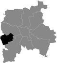 Location map of the West district of Leipzig, Germany