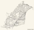 Street roads map of the Carabanchel neighborhood of Madrid Spain