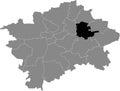 Location map of the Praha 14 municipal dictrict of Prague, Czech Republic