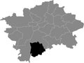 Location map of the Praha 12 municipal dictrict of Prague, Czech Republic