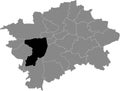 Location map of the Praha 5 municipal dictrict of Prague, Czech Republic