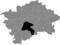 Location map of the Praha 4 municipal dictrict of Prague, Czech Republic