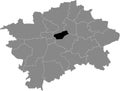 Location map of the Praha 3 municipal dictrict of Prague, Czech Republic Royalty Free Stock Photo