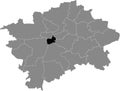 Location map of the Praha 2 municipal dictrict of Prague, Czech Republic