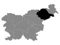 Location Map of Podravska Statistical Region